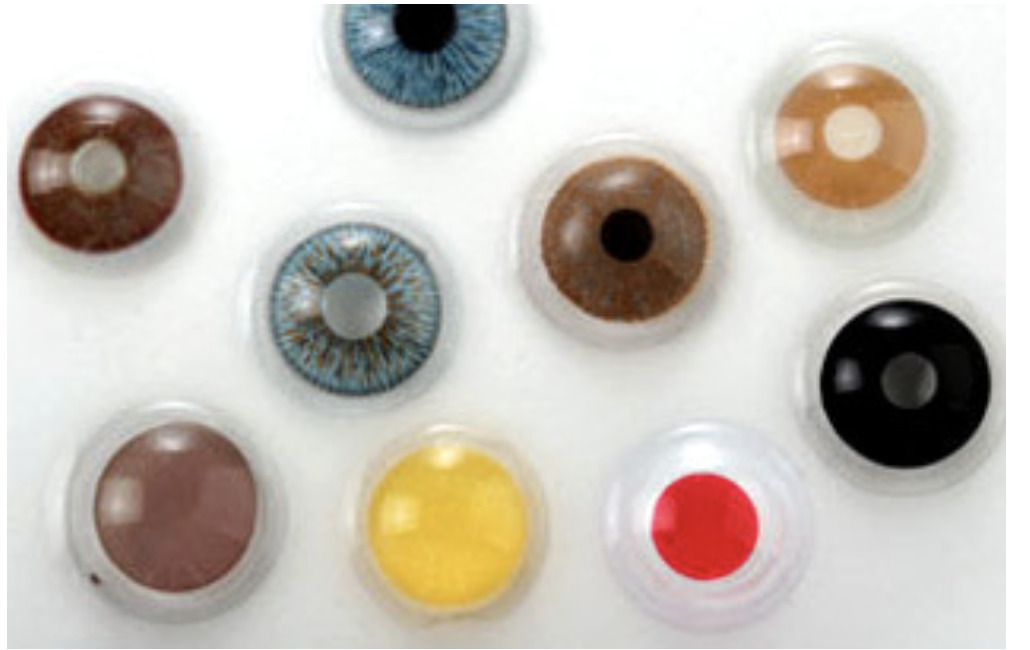 Range of coloured prosthetic contact lenses